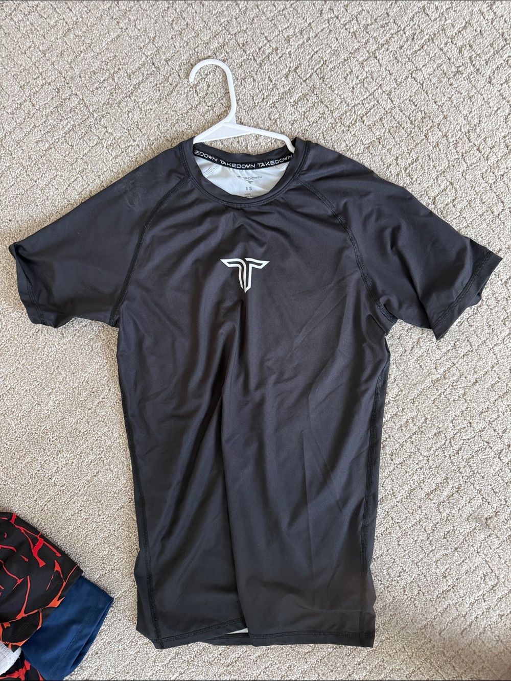 Black Performance Short-Sleeve Athletic Top by